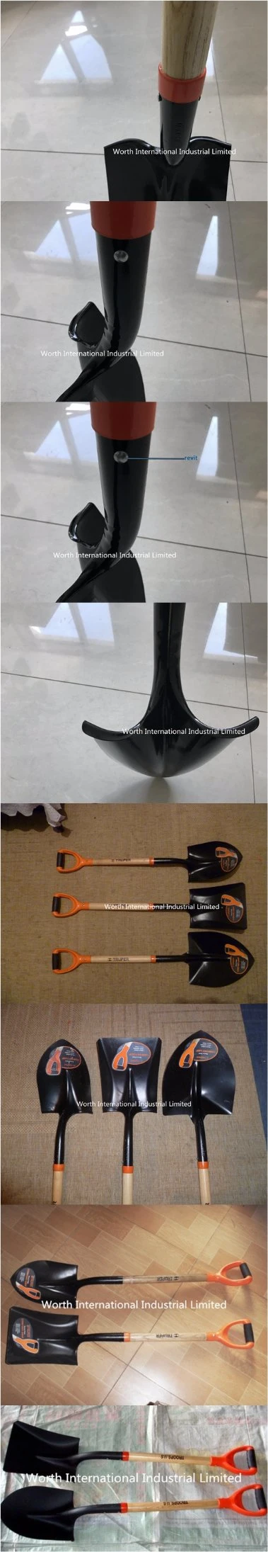 Point Steel Wooden Handle Shovel