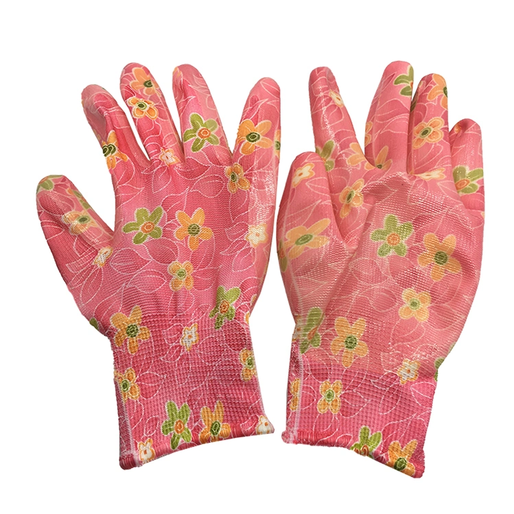 Gloves Garden Line Gardening Gloves Lady′ S Nitrile Coated Garden Gloves Factory Supply